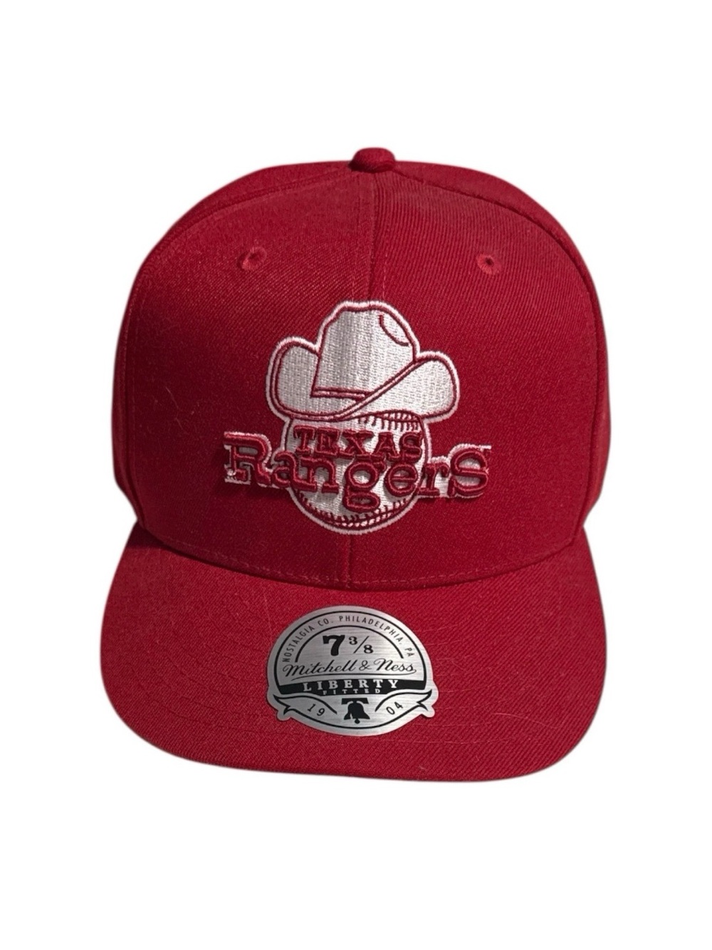 Mitchell & Ness Scarlet Texas Rangers Snapless Fitted Cap